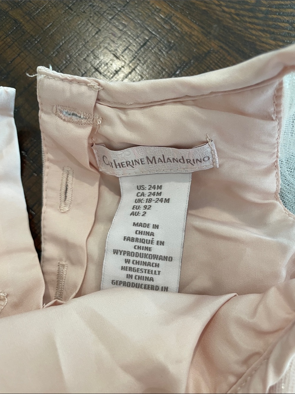 Catherine Malandrino Pale Blush Baby Dress - Picture 2 of 3